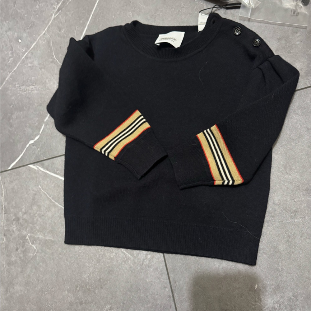 Burberry Toddler Girls Icon Stripe Amelia Sweater In Dark Navy